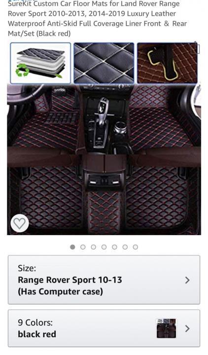 Surekit floor mats Black and Red - 2011 Range Rover sport